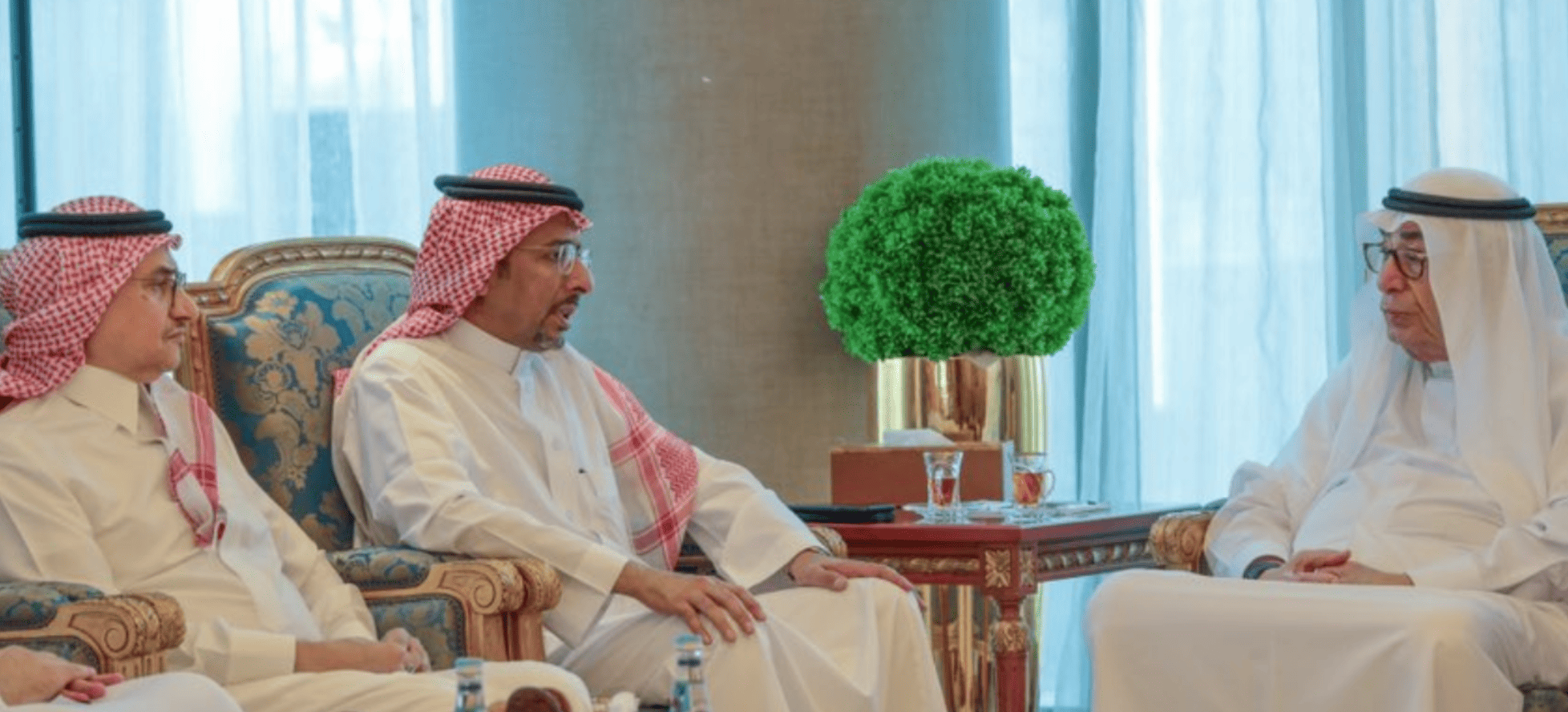 Bandar Alkhorayef, the Kingdom’s minister of industry and mineral resources, on the sidelines of the 52nd meeting of the Gulf Cooperation Council Industrial Cooperation Committee. X/@Jarrah_4