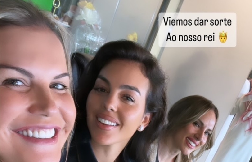 Al-Nassr’s superstar Cristiano Ronaldo’s sister Katia Aviero posted an Instagram story of her sitting beside her brother’s partner Georgina Rodríguez and a third women inside one of the VIP lounges watching the game. (Instagram/@katiaaveirooficial)