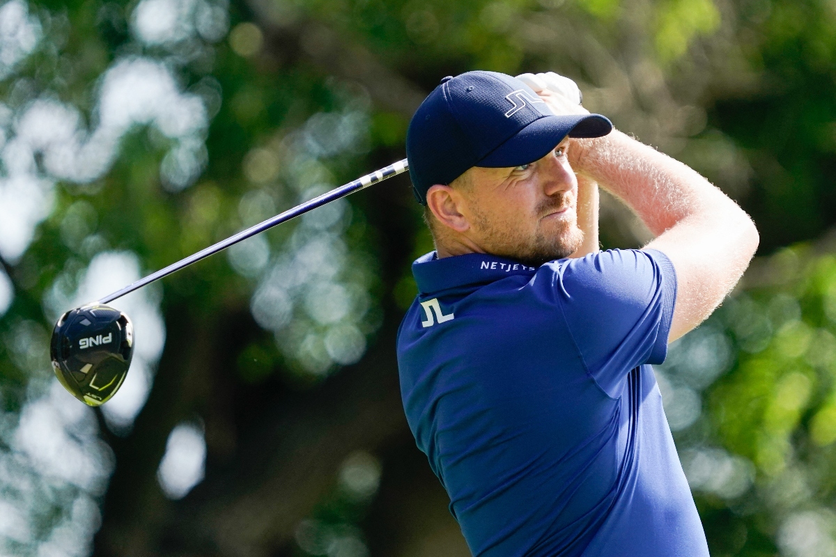 Matt Wallace plays his shot from the ninth tee during the first round of THE CJ CUP Byron Nelson golf tournament on Thursday. (USA TODAY Sports)