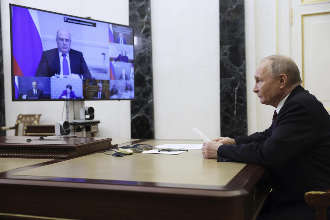 President Vladimir Putin has ordered the Russian military to hold nuclear weapons drills involving the navy and troops based near Ukraine. (Kremlin Pool Photo via AP)