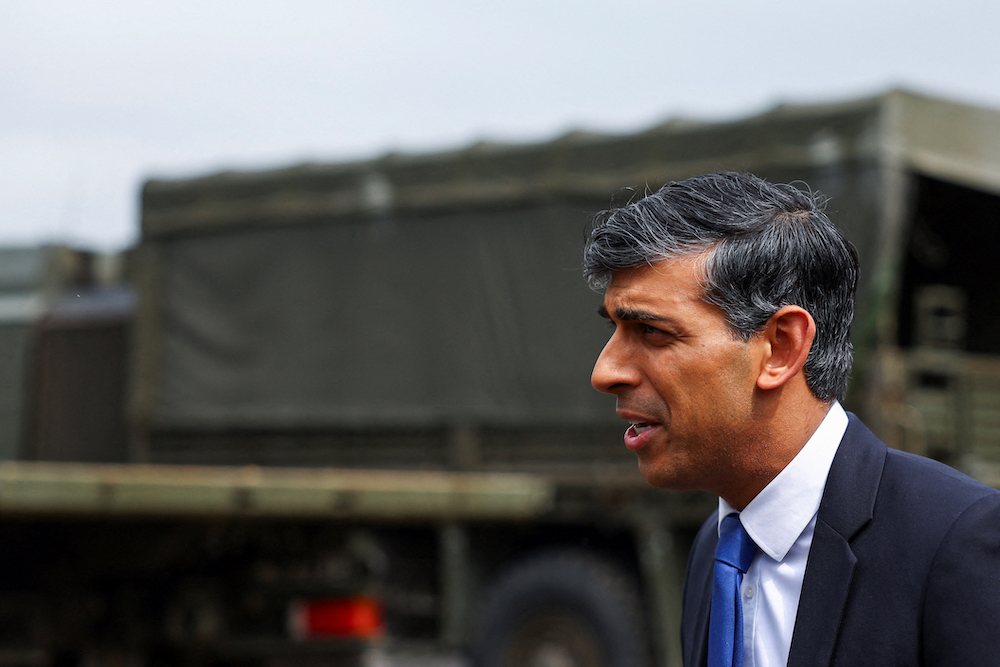 British Prime Minister Rishi Sunak earlier promised to start sending asylum seekers to Rwanda within 10 to 12 weeks once his government’s deportation policy was approved. (AFP)