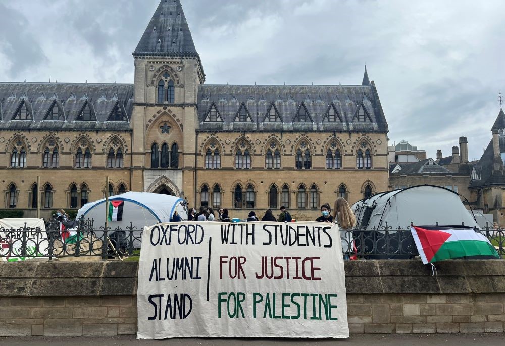 The pro-Palestine encampment at Oxford University. (X)