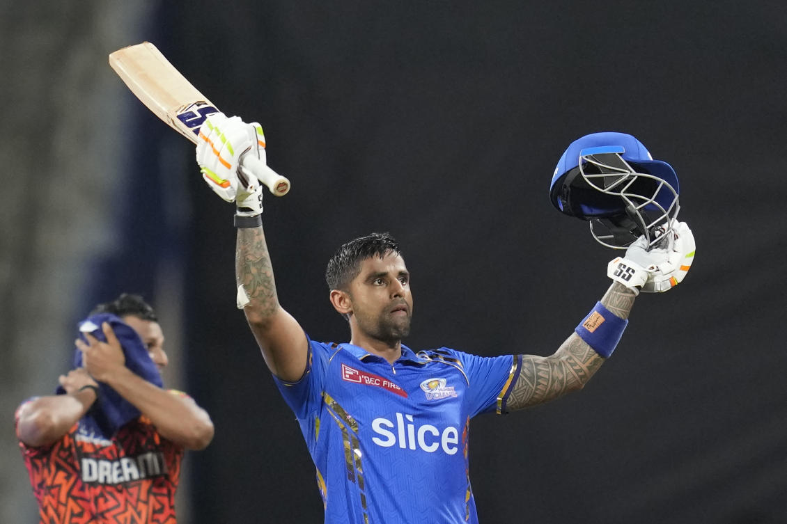 Suryakumar hits ton as Mumbai dent Hyderabad’s play-off push