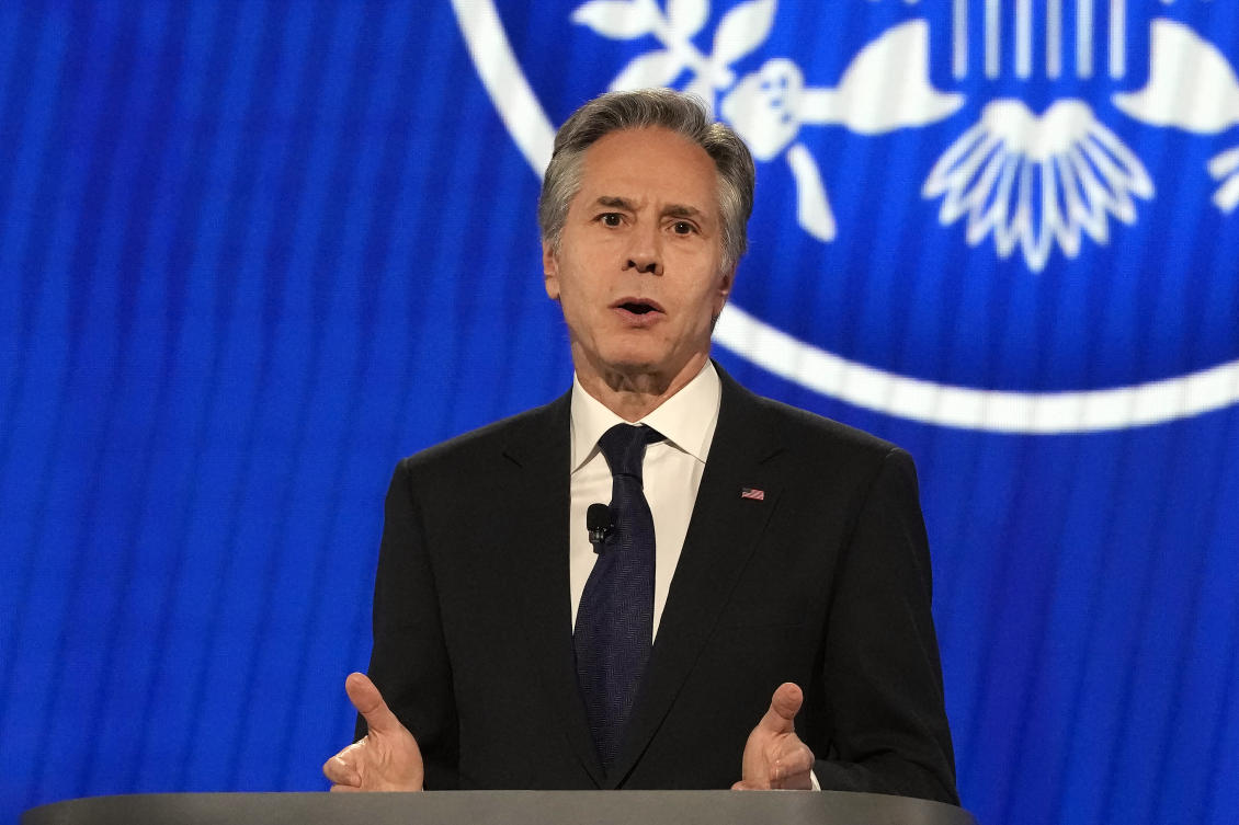 Secretary of State Antony Blinken speaks at the RSA Conference in San Francisco. (File/AP)