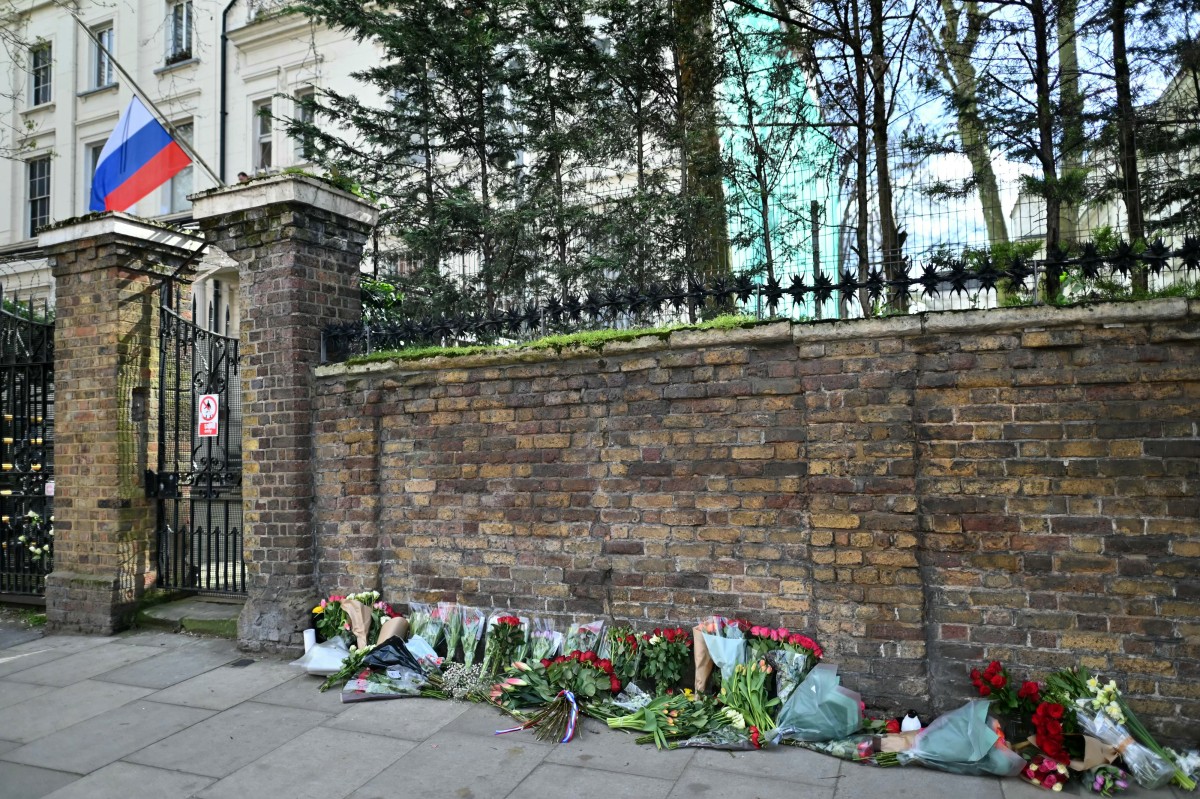 The Russian embassy in London on March 23, 2024 (AFP)