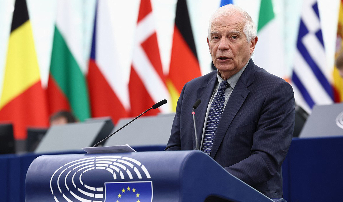 European Union High Representative for Foreign Affairs and Security Policy Josep Borrell attends a debate at the European Parliament in Strasbourg, eastern France on April 24, 2024. (AFP/File)