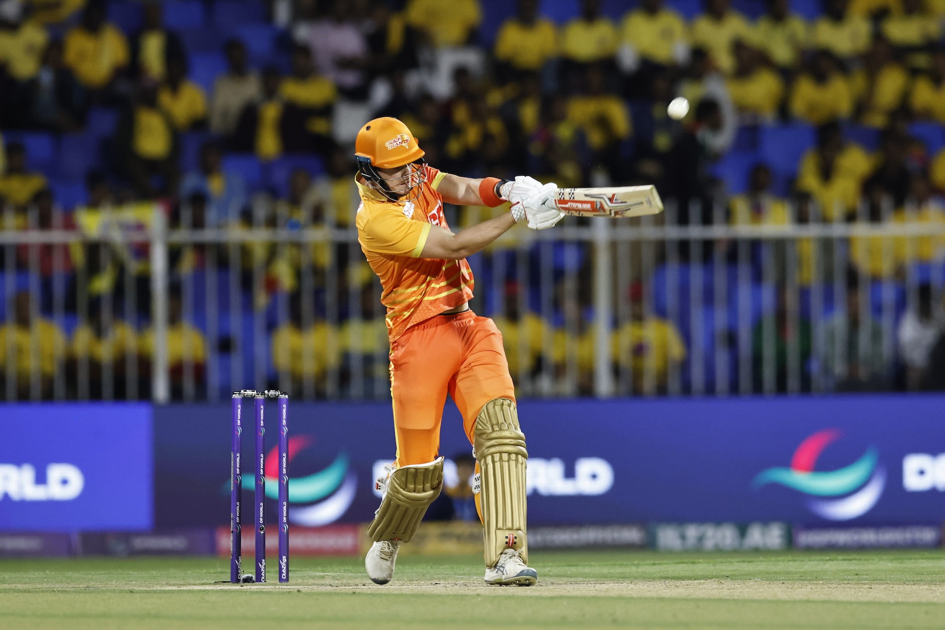 Jamie Smith of Gulf Giants plays a shot during the match 1 of the DP World International League T20 between the Sharjah Warriors and the Gulf Giants held at the Sharjah Cricket Stadium, Sharjah, United Arab Emirates on the 19th January, 2023.(CREIMAS/ILT20)