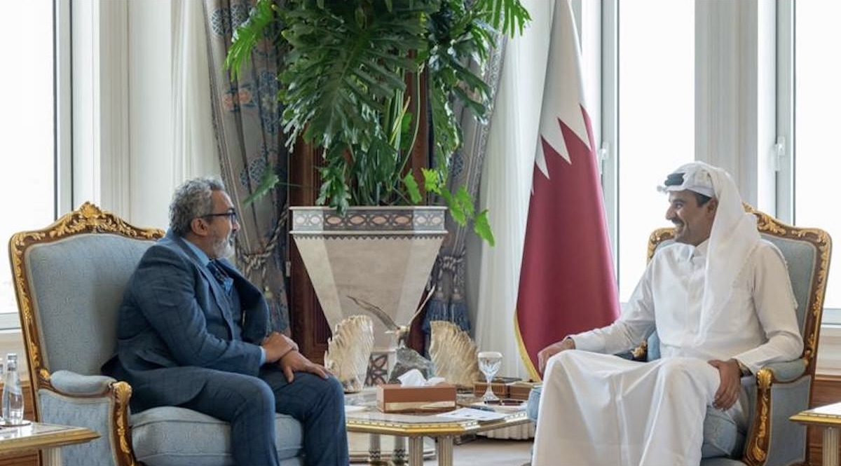 Qatar’s Emir Sheikh Tamim bin Hamad Al-Thani met a delegation of US Congress members in Doha. (QNA)