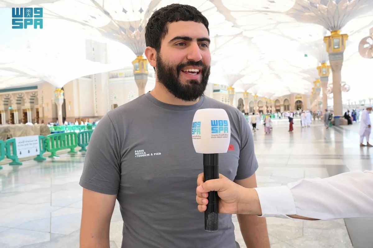In an interview with the SPA shortly after arriving in Madinah on Wednesday, Boulabiar said he trained for two years for the 8,000-km walk. (SPA)
