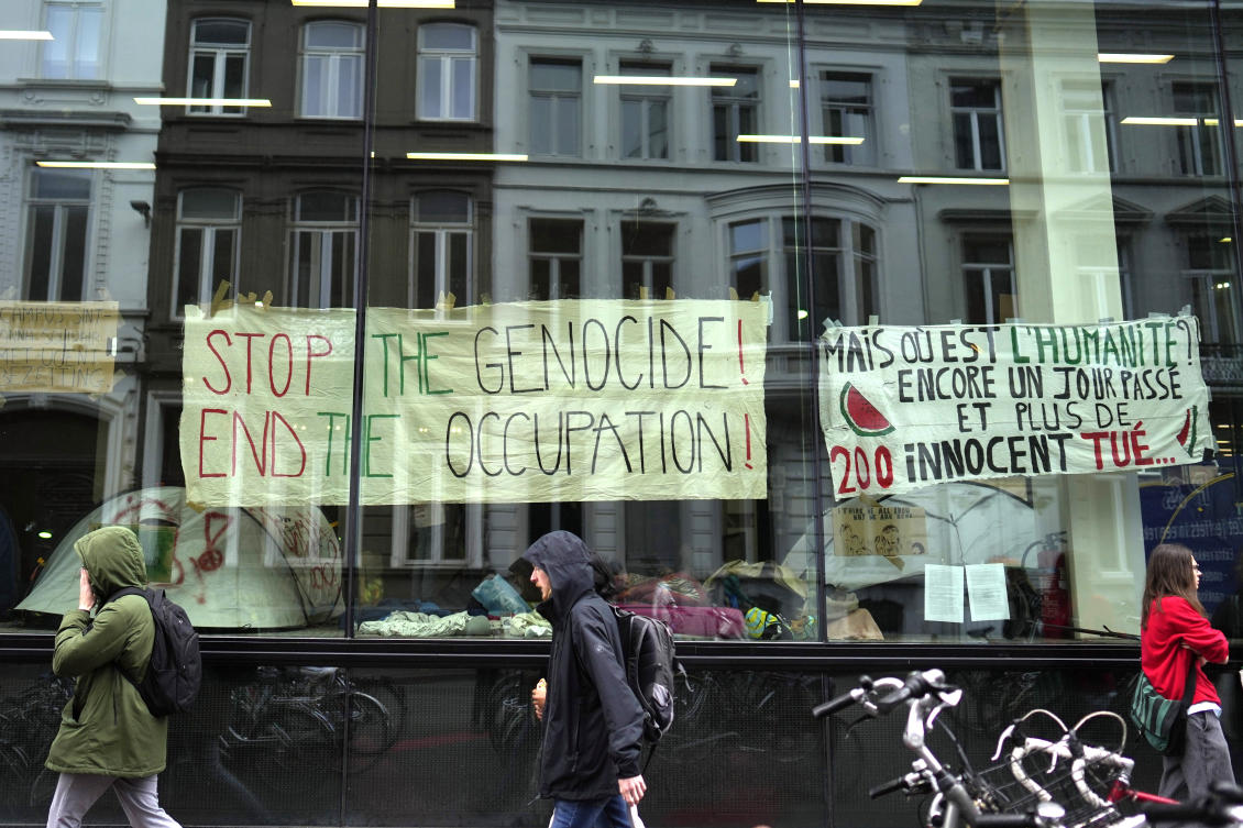 Campus protests by pro-Palestinian activists have spread across Europe as some called for a break in academic ties with Israel over the war in Gaza. (AP)