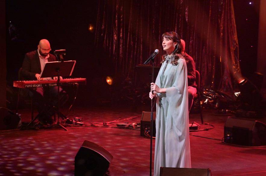 Syrian star Faia Younan graced the stage at the King Abdulaziz Center for World Culture, Ithra, for the first of two evenings of music on Thursday. (Supplied)
