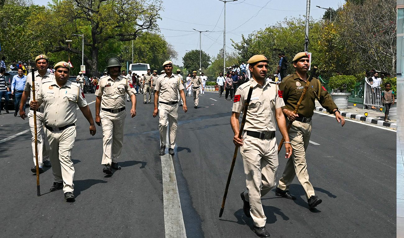 Police arrive to detain protestors in New Delhi on March 22, 2024. (AFP/File)