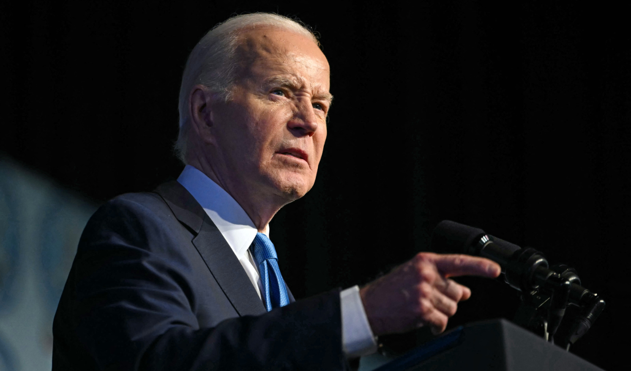 US President Joe Biden speaks during the NAACP Detroit Branch annual "Fight for Freedom Fund Dinner" in Detroit, Michigan on May 19, 2024. (AFP)