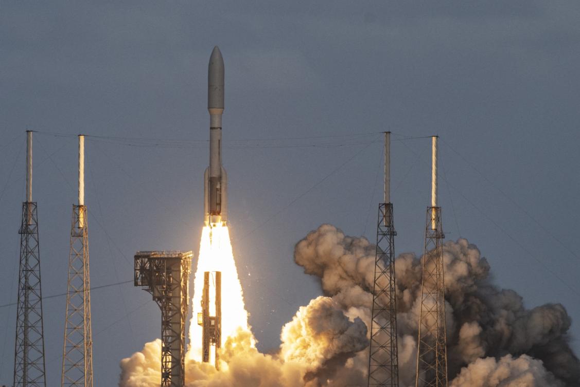 A United Launch Alliance Atlas 5 rocket launches the SES 20 and SES 21 communications satellites at NASA's Kennedy Space Center in Cape Canaveral, Florida, on October 4, 2022.(FIle/AFP)