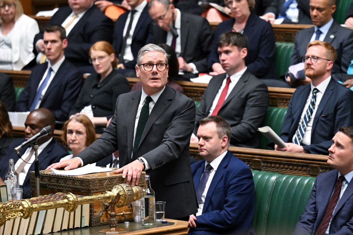 A handout photograph released by the UK Parliament shows Britain's main opposition Labour Party leader Keir Starmer (AFP)