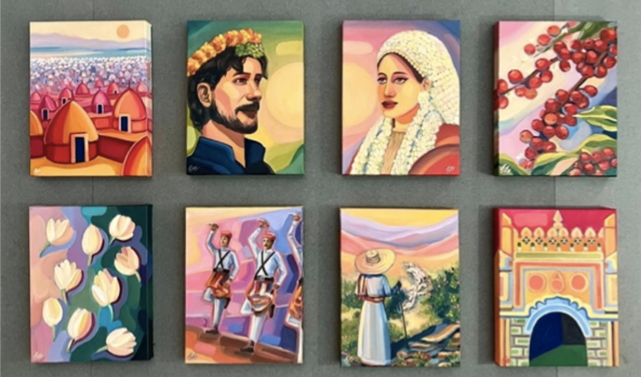 The artist’s impressionist works capture her passion for her heritage and have been displayed at various exhibitions, including a solo exhibition in 2020. (Supplied)
