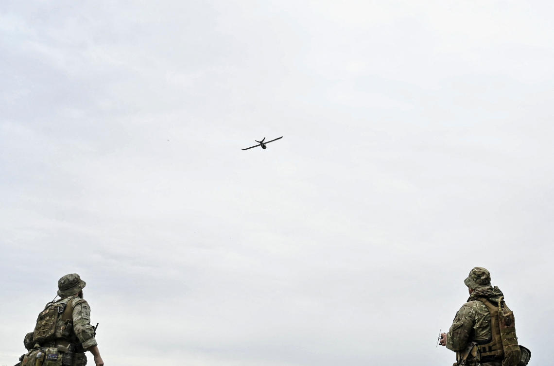 Ukrainian servicemen launch a reconnaissance drone for flying over positions of Russian troops, amid Russia's attack on Ukraine, in Zaporizhzhia region, Ukraine May 26, 2024. (Reuters)