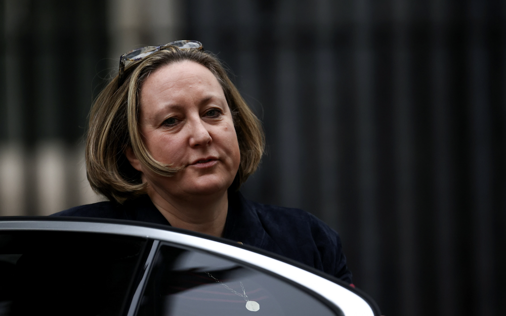 British foreign office minister Anne-Marie Trevelyan said on Monday some Muslims in the UK wanted to “challenge the values” of the country. (Reuters/File Photo)
