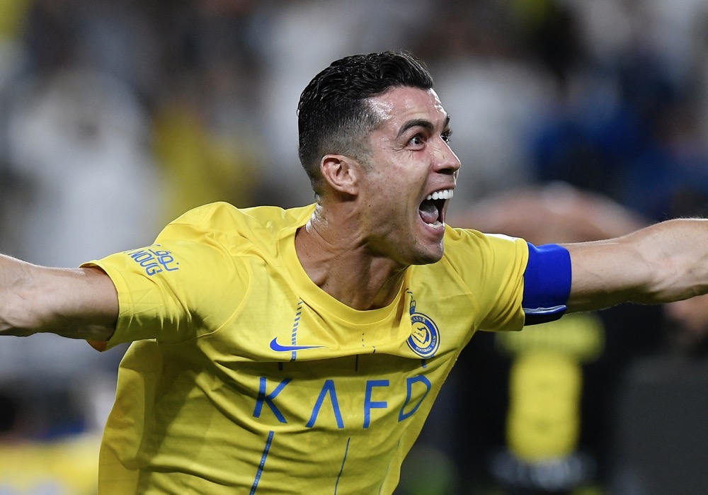 Cristiano Ronaldo celebrates after scoring on Monday. (Reuters)