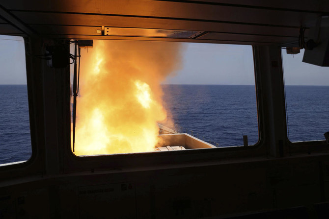 Yemen’s Iran-aligned Houthis have launched repeated drone and missile strikes in the Red Sea region since November. (File/AFP)