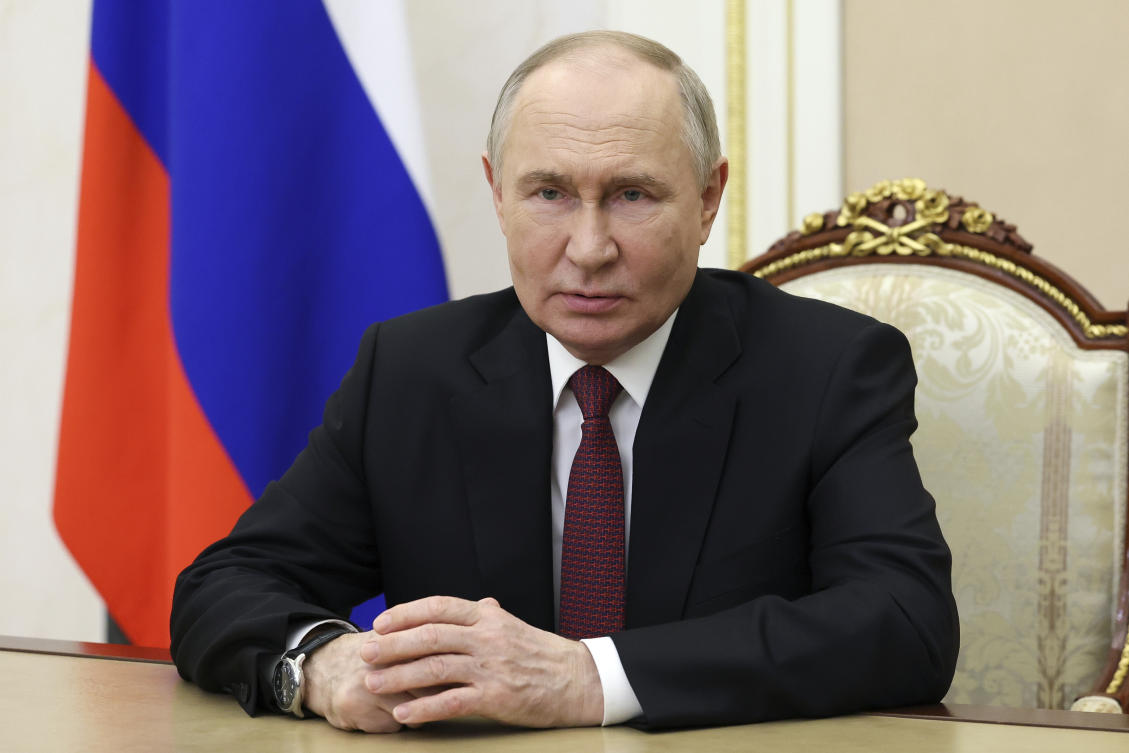 Russian President Vladimir Putin said on Tuesday Ukraine should hold a presidential election following the expiry of President Volodymyr Zelensky’s five-year term. (AP)