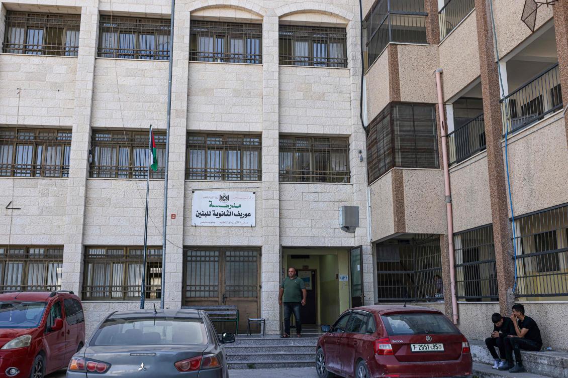 Recalling an attack on the school, one 15-year-old student said, “We were in class, and the settlers attacked us from the back of the school. They threw stones at the windows.”(AFP)