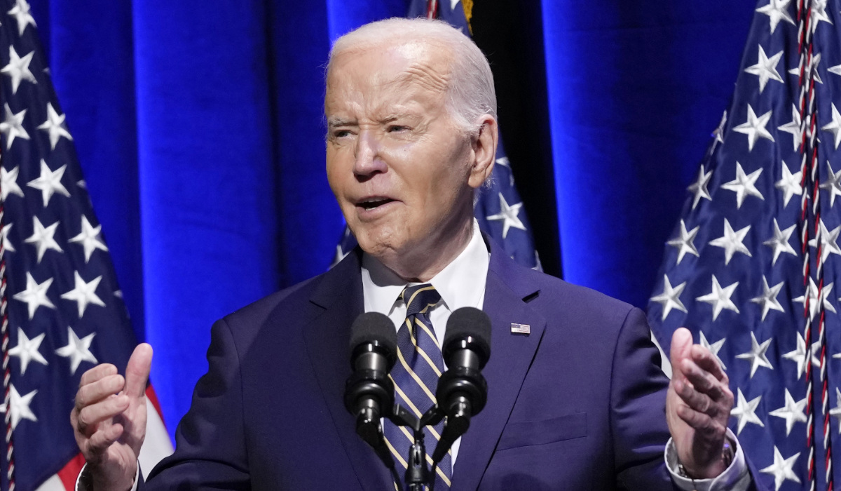 President Joe Biden speaks at the National Museum of African American History and Culture in Washington, May 17, 2024. (AP)