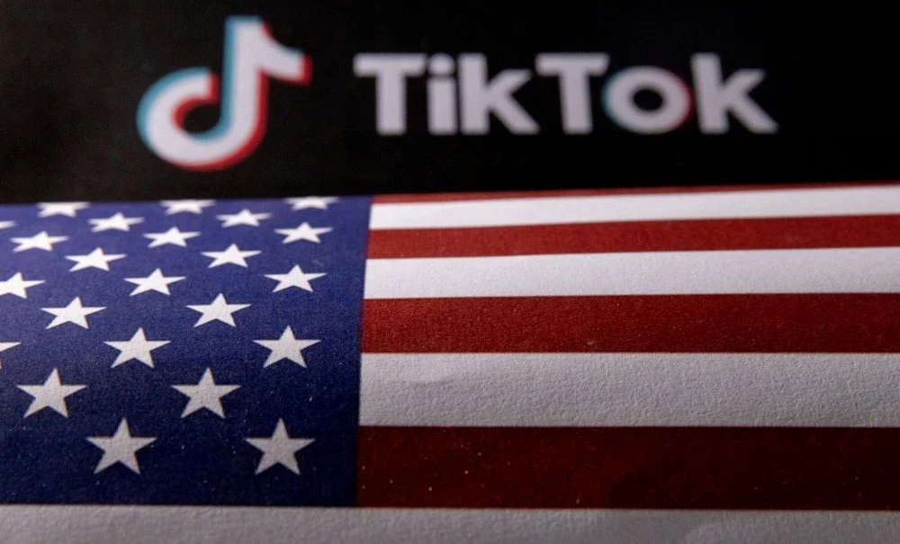 The US flag and TikTok logo are seen in this illustration taken on June 2, 2023. (Reuters)