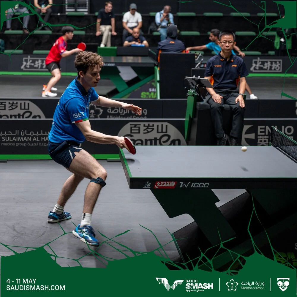 Top players from around the world are taking part in the Saudi Smash table tennis event that got underway on Wednesday at King Abdullah Sports City in Jeddah. (Supplied)
