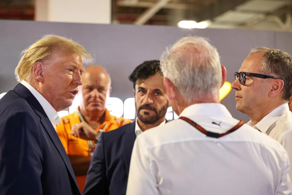 Donald Trump with FIA President Mohammed Ben Sulayem at the Miami Grand Prix. (FIA)