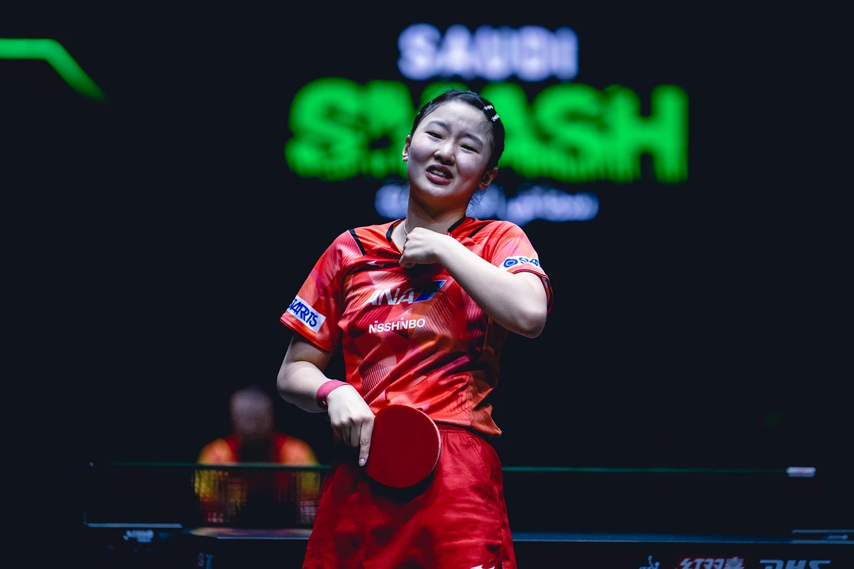 China’s Wang Chuqin and Sun Yingsha won the Mixed Doubles title at the Saudi Smash table tennis event at King Abdullah Sports City on Thursday. (Supplied)