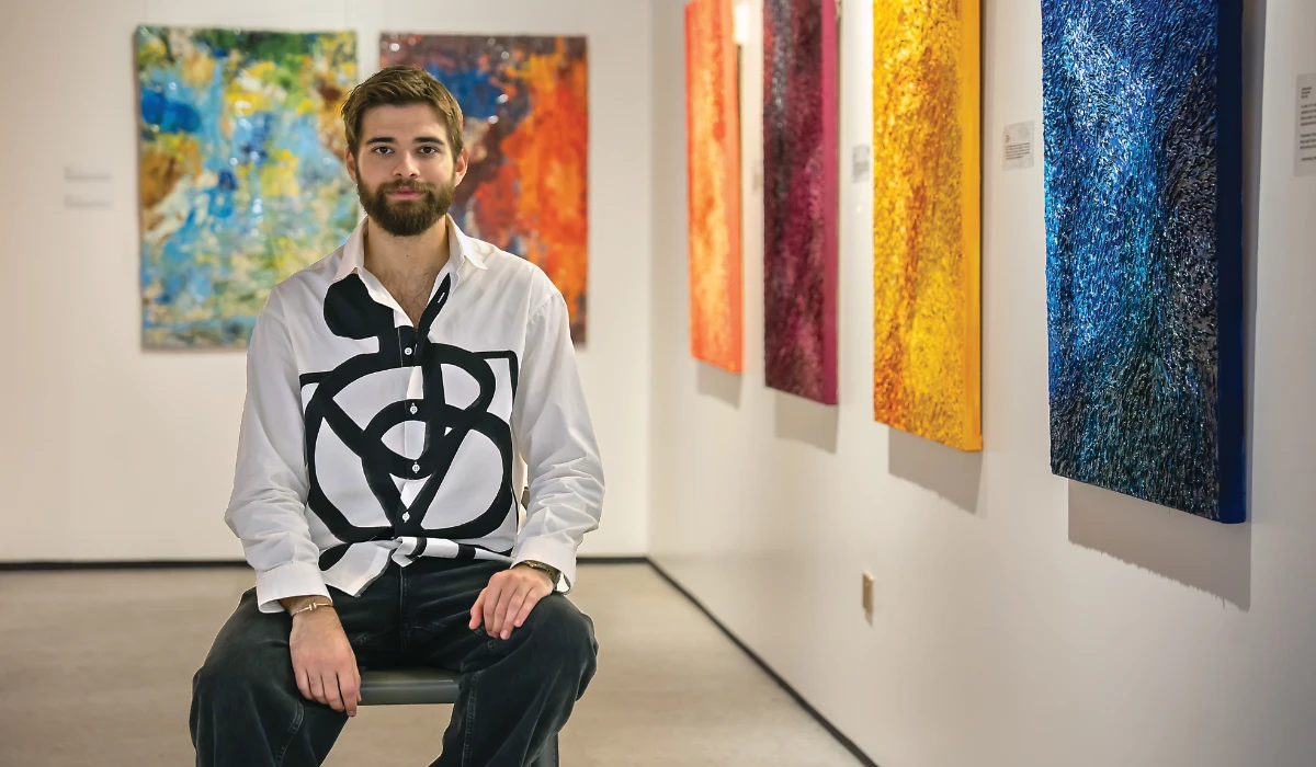Swiss artist Vlad Pocol based the exhibition in Riyadh around three ideas: heritage, transition, and vision. (AN photo by Huda Bashatah)