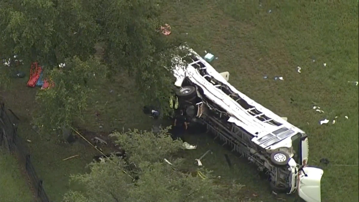 Emergency personnel work the scene of a deadly crash on May 14, 2024 in Marion County, Florida. (AP)