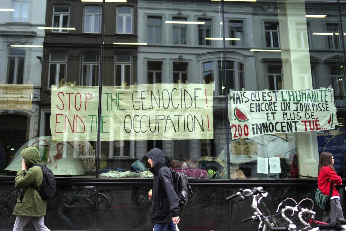 Campus protests by pro-Palestinian activists have spread across Europe as some called for a break in academic ties with Israel over the war in Gaza. (AP)