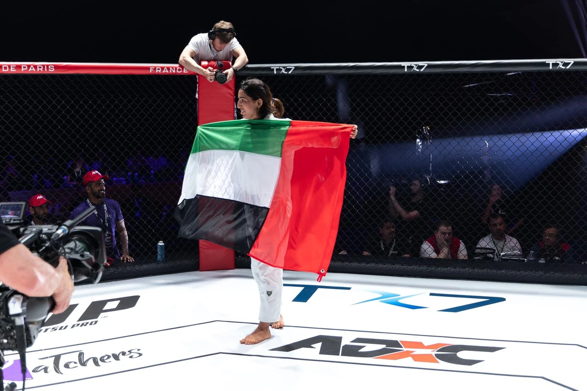 The UAE's Shamma Al-Kalbani celebrates her win at ADXC 4 in Paris. (ADXC)