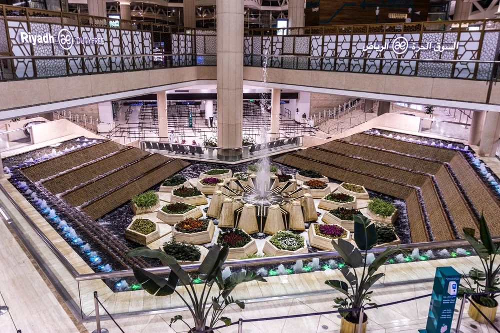 Interior of King Khalid International Airport in Riyadh, Saudi Arabia. Shutterstock