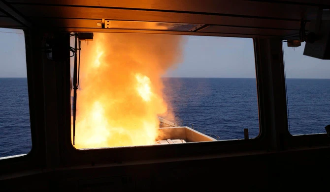 Yemen’s Houthis claimed on Tuesday to have shot down another US drone over the central province of Al-Bayda, marking the fifth such claim by the militia since the start of their Red Sea campaign in November. (AP/File)