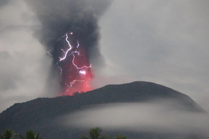 This follows a series of eruptions this month after authorities noticed an uptick of volcanic activity since April, leading to evacuations of people from seven nearby villages. (REUTERS)