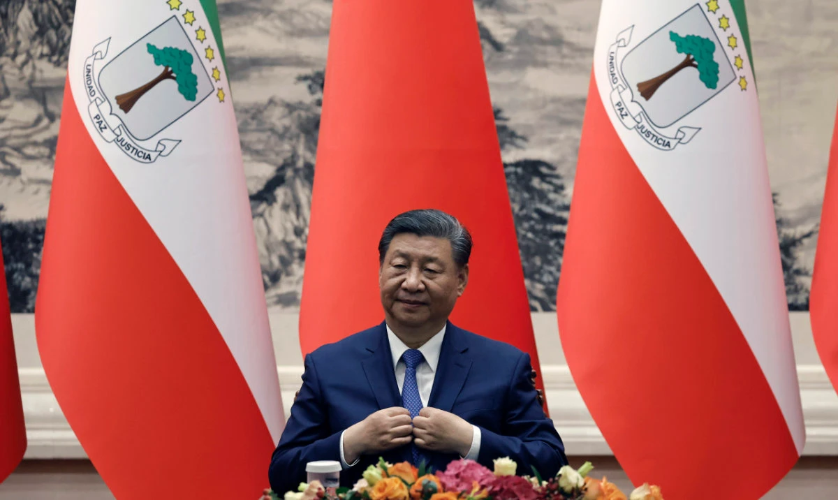 Chinese President Xi Jinping attends a signing ceremony with President of Equatorial Guinea Teodoro Obiang Nguema Mbasogo, at the Great Hall of the People, in Beijing, China, Tuesday, May 28, 2024. (AP)