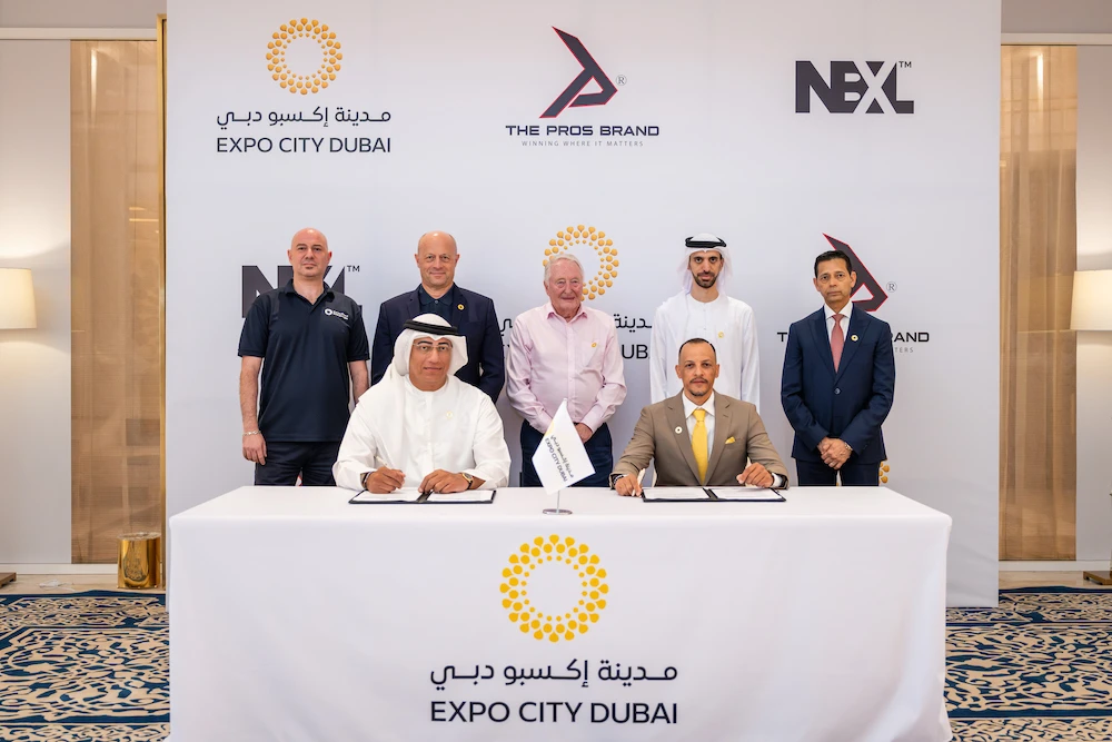 Above, the contract signing ceremony of NBXL and Expo City Dubai at the Leadership Pavilion. (Expo City Dubai)