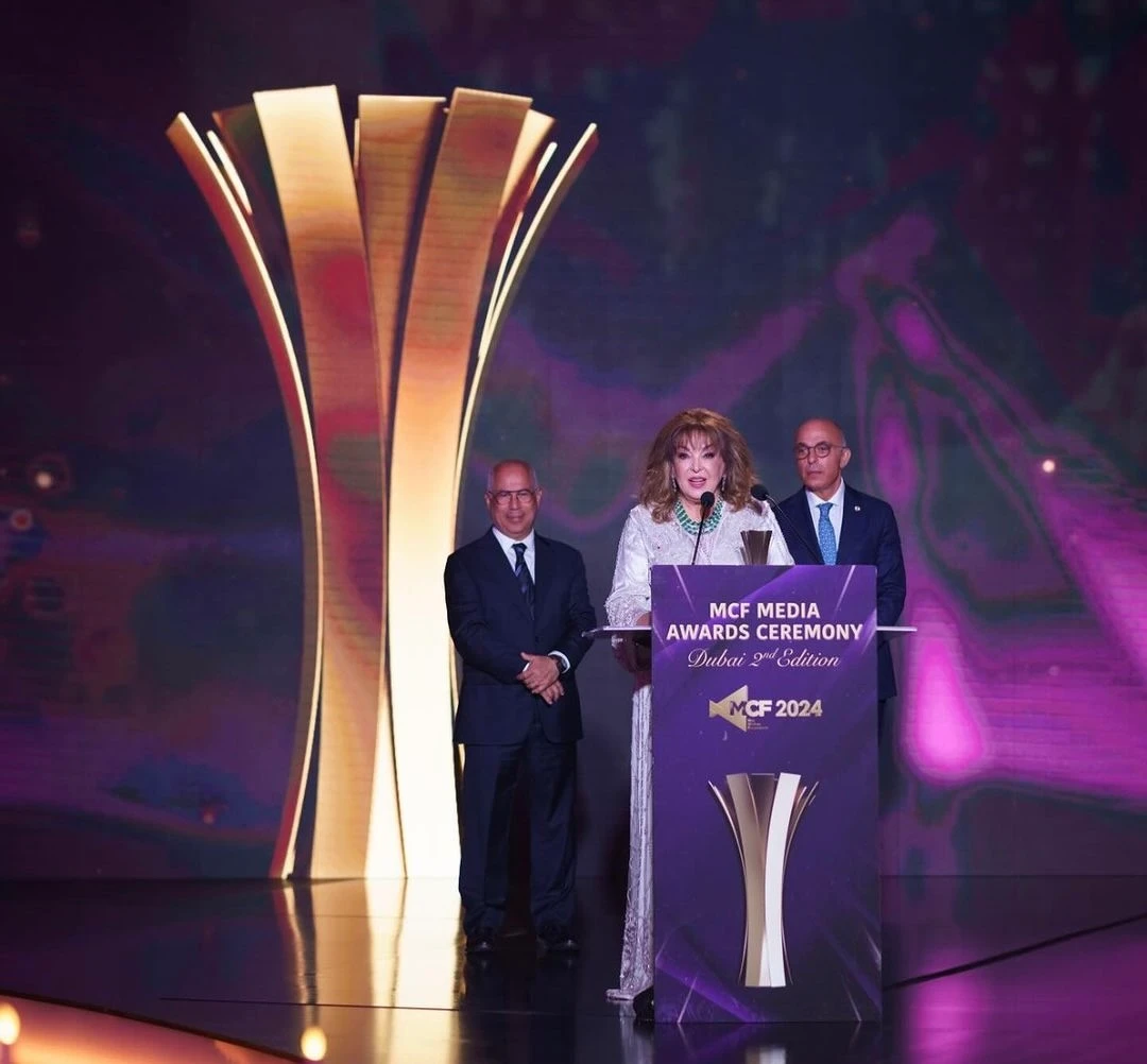 Alamuddin received the Antoine Choueiri Special Tribute for Lifetime Achievement at the MCF Awards ceremony in Dubai. (MCF/Instagram)