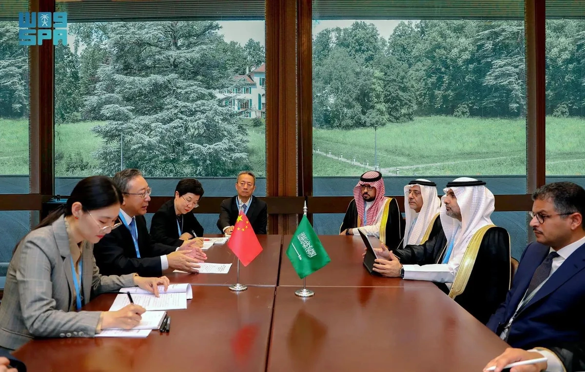 Saudi Arabia’s health minister Fahad Al-Jalajel on Thursday met with a Chinese delegation headed by the country’s deputy minister of health Cao Xuetao in Geneva. (SPA)