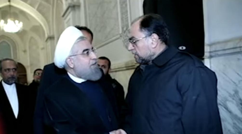 Vahid Haghanian (R) will have to wait to see if his candidacy is okayed by the Guardian Council, a 12-strong body of jurists dominated by conservatives that vets all candidates for public office. (Screenshot/Iran TV)