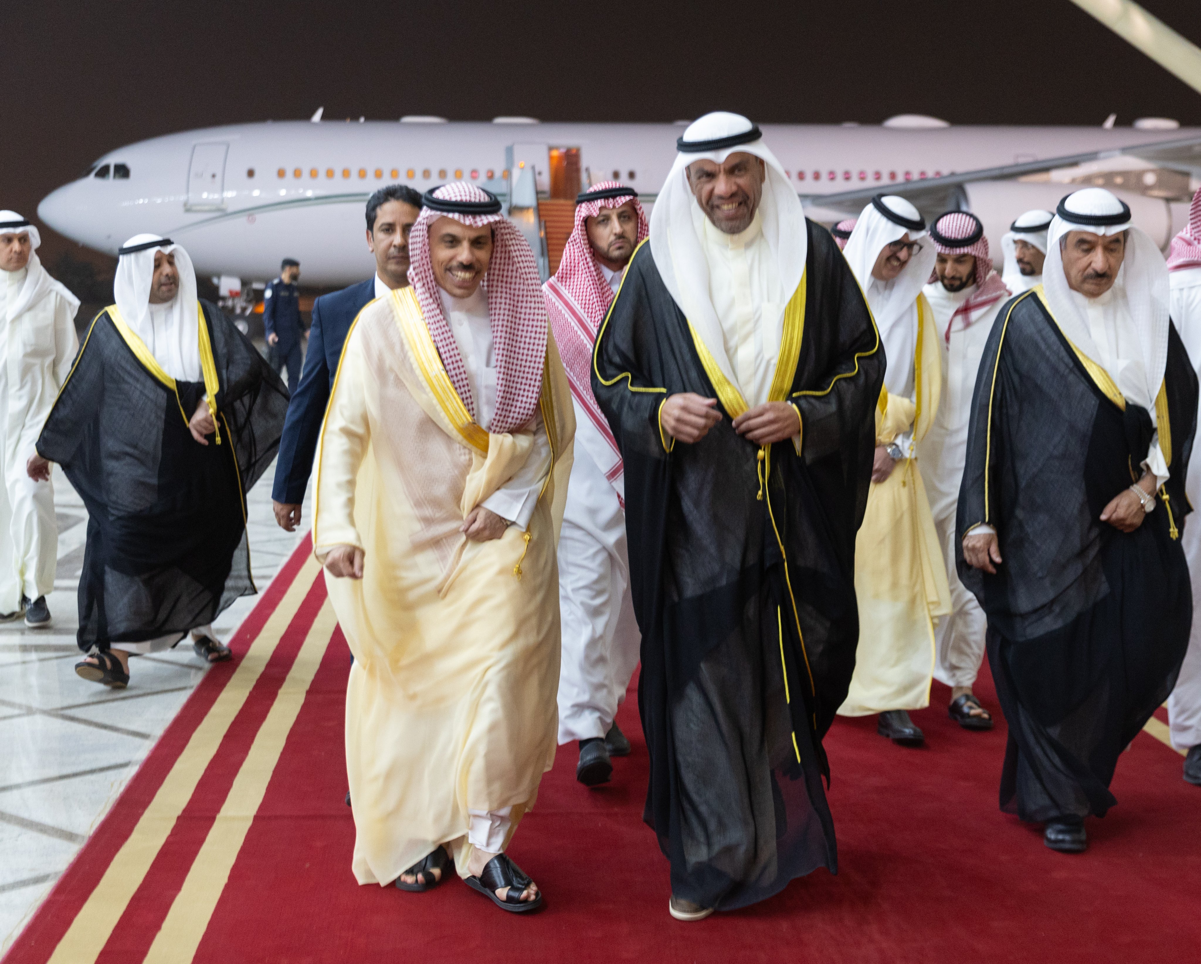 Saudi Foreign Minister Prince Faisal bin Farhan arrives in Kuwait on Sunday. (SPA)