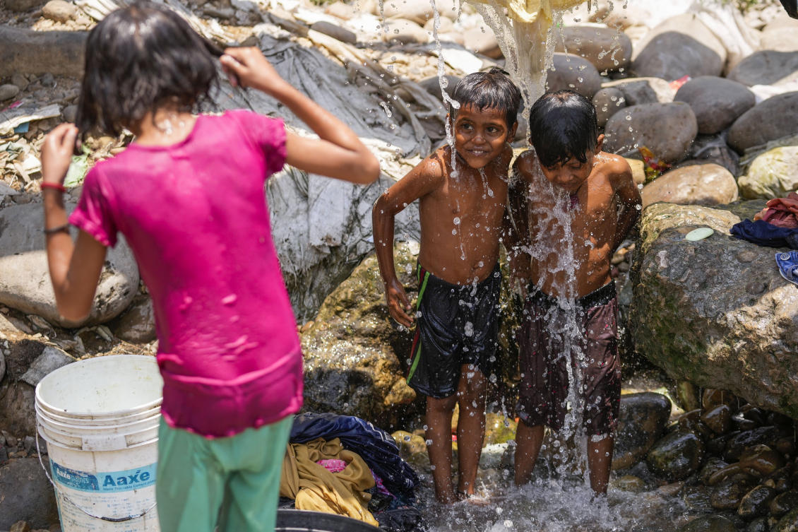 Data from India’s National Center of Disease Control showed that the situation was worst in May, with 46 heat-related deaths and 19,189 suspected heat stroke cases. (AP)