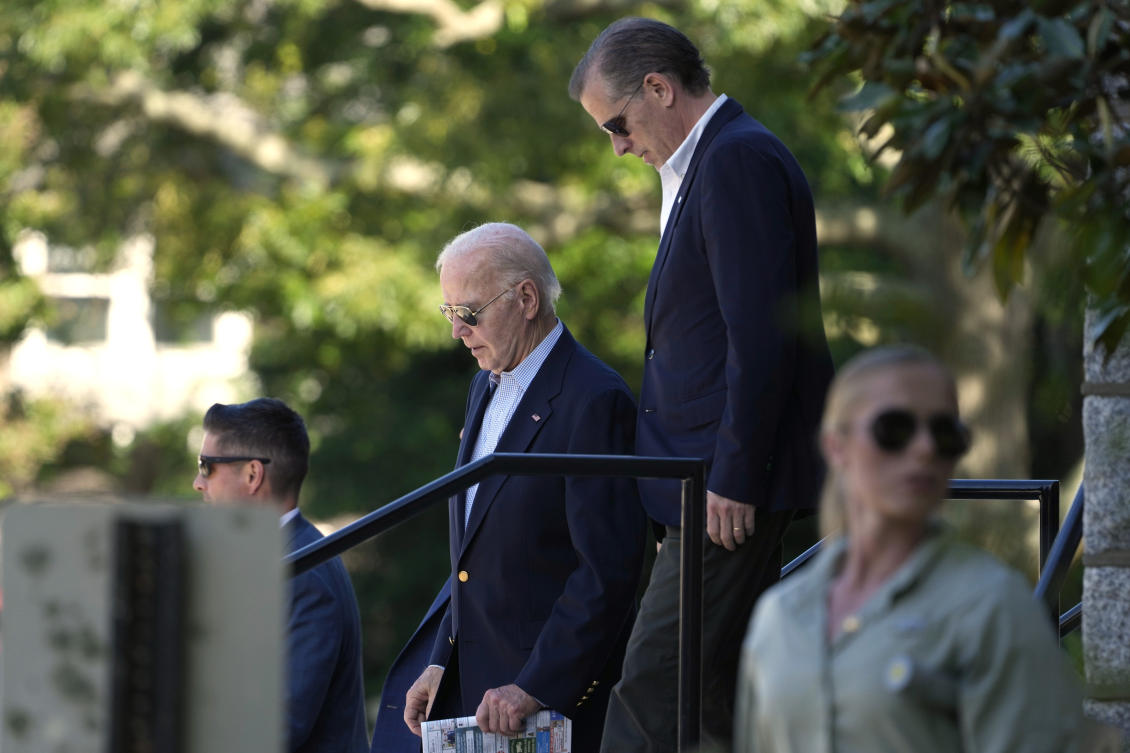 The federal case against President Joe Biden’s son Hunter, right, proceeds after a deal with prosecutors fell apart that would have avoided the spectacle of a trial so close to the 2024 election. (AP)