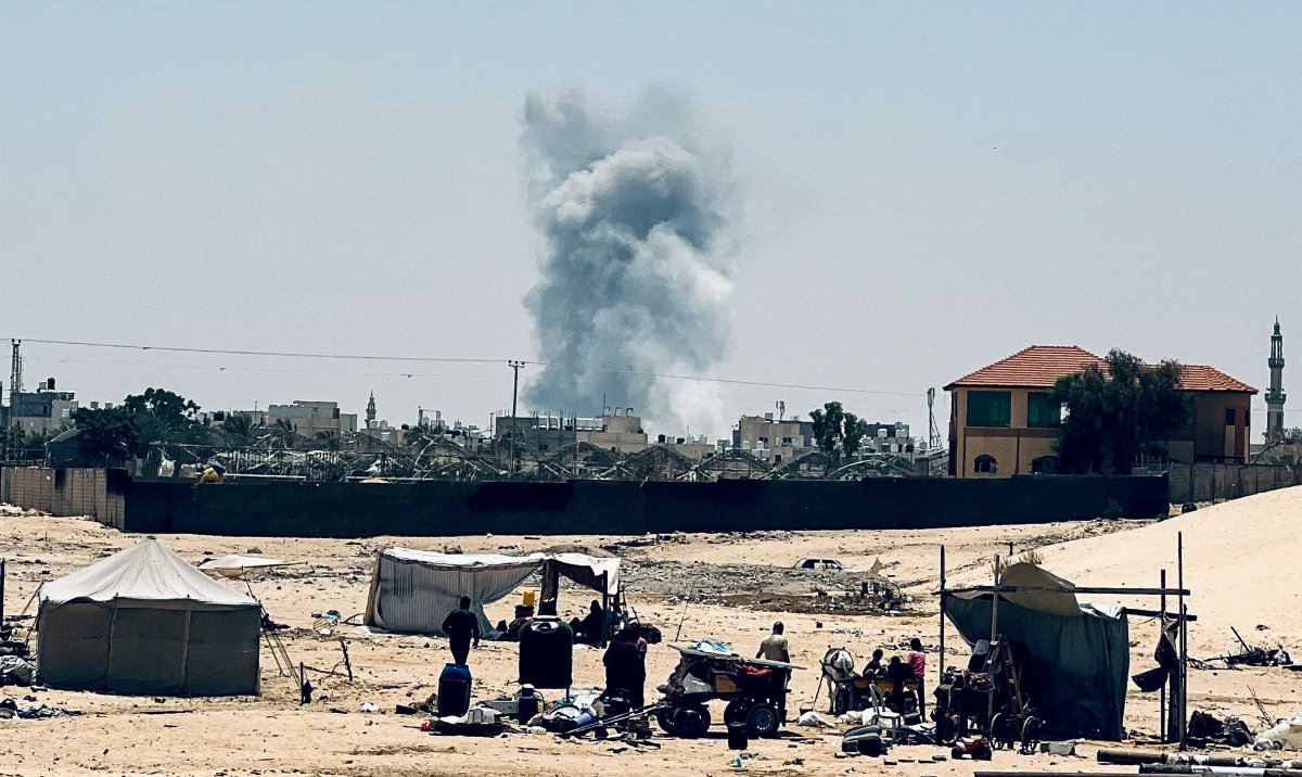 Smoke rises following Israeli strikes during an Israeli military operation, amid the ongoing conflict between Israel and Hamas, in Rafah, southern Gaza Strip, June 3, 2024. (Reuters)