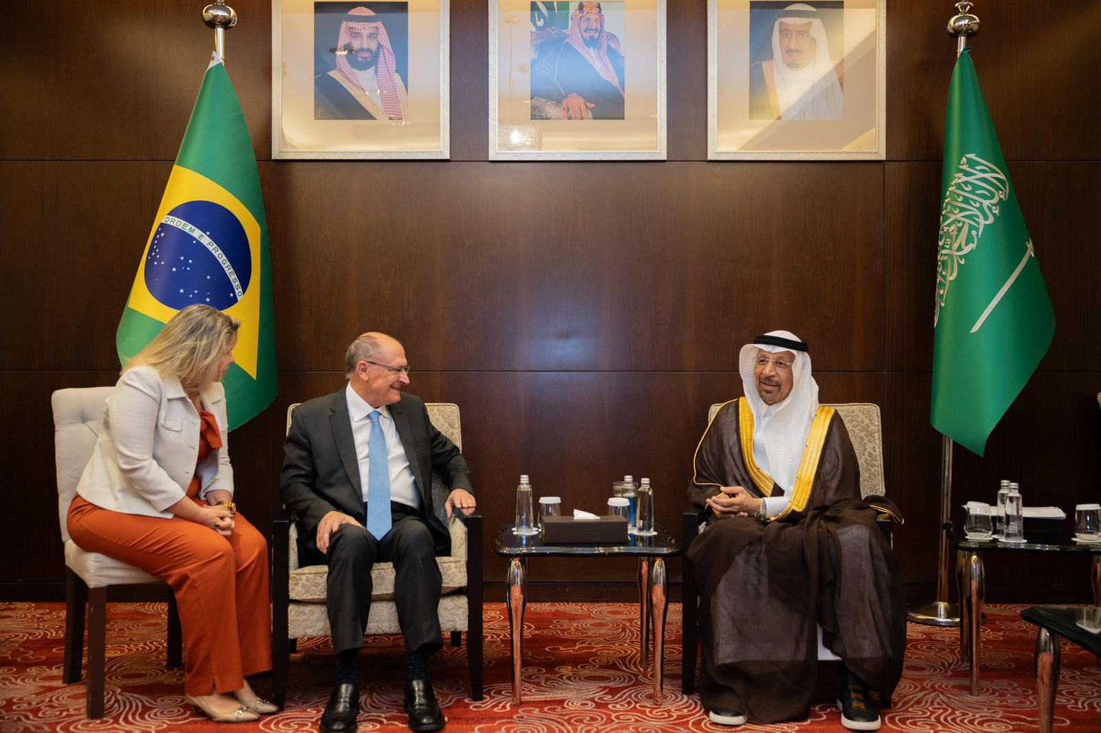 A bilateral meeting was held between Saudi Arabia’s Minister of Investment, Khalid Al-Falih, and Brazil’s Vice President and Minister of Development, Industry, Trade, and Services, Geraldo Alckmin, to strengthen trade ties. Supplied