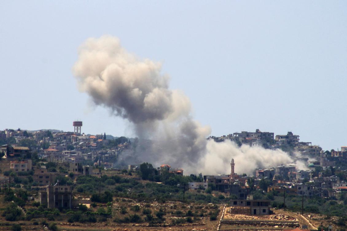 Smoke billows from the site of an Israeli airstrike on the southern Lebanese village of Aita al Shaab near the border with Israel on Jun. 4, 2024. (AFP)