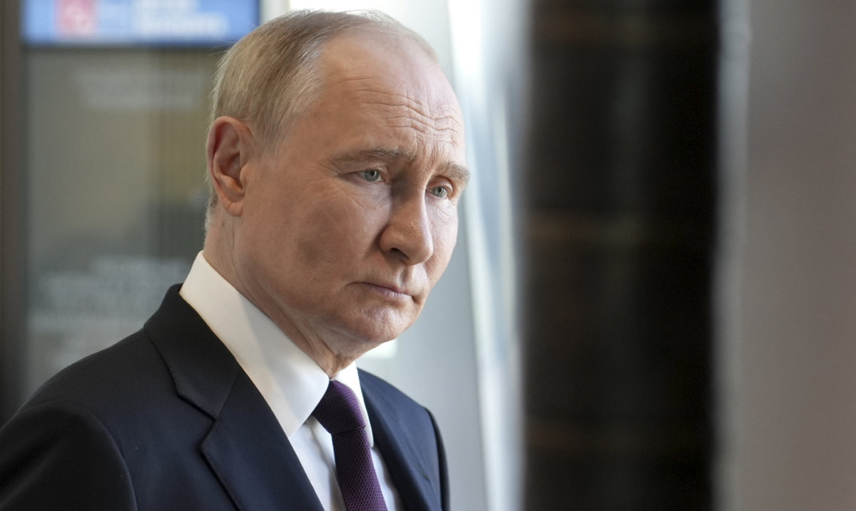 Russian President Vladimir Putin visits the Lakhta Center skyscraper, the headquarters of Russian gas monopoly Gazprom in St. Petersburg, Russia, Wednesday, June 5, 2024. (AP)
